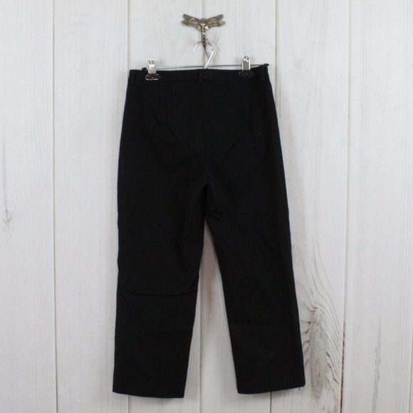 LL Bean Black Cotton Blend Regular Fit Cropped Dress Pants Size 6 Reg - Picture 5 of 9